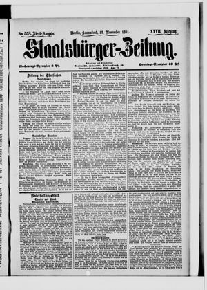 Staatsbürger-Zeitung on Nov 28, 1891