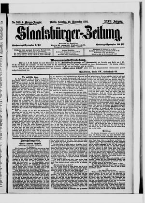 Staatsbürger-Zeitung vom 29.11.1891