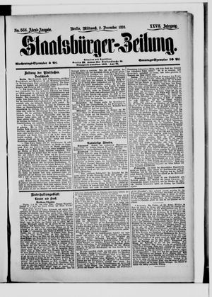 Staatsbürger-Zeitung vom 02.12.1891
