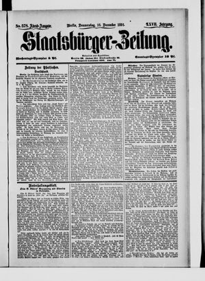 Staatsbürger-Zeitung vom 10.12.1891