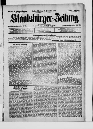 Staatsbürger-Zeitung vom 28.12.1891