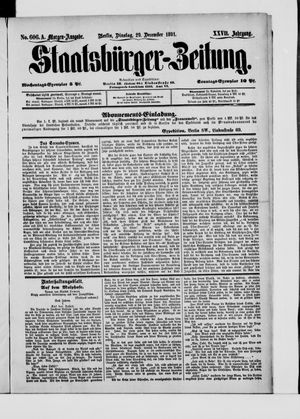 Staatsbürger-Zeitung vom 29.12.1891