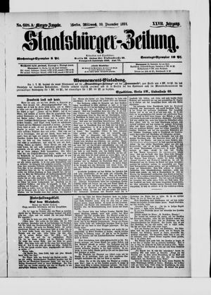 Staatsbürger-Zeitung vom 30.12.1891