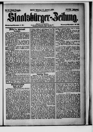 Staatsbürger-Zeitung vom 11.01.1892