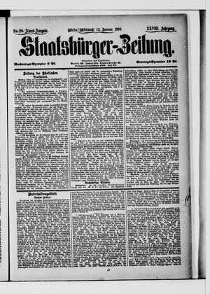 Staatsbürger-Zeitung vom 13.01.1892