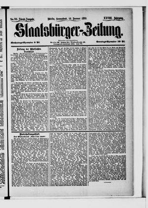 Staatsbürger-Zeitung on Jan 16, 1892