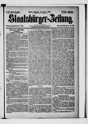 Staatsbürger-Zeitung on Jan 18, 1892