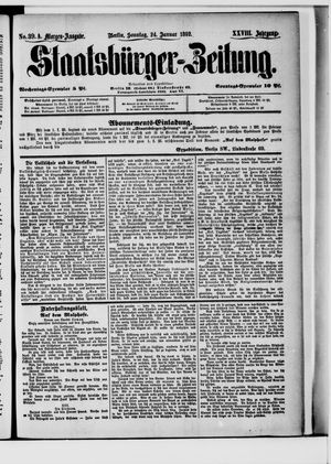 Staatsbürger-Zeitung on Jan 24, 1892