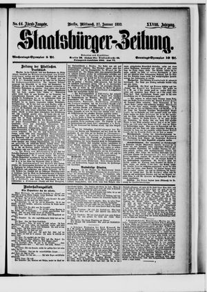 Staatsbürger-Zeitung vom 27.01.1892