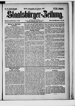 Staatsbürger-Zeitung on Jan 28, 1892