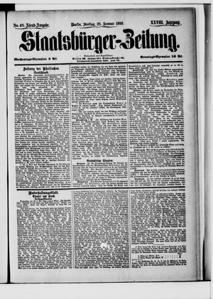 Staatsbürger-Zeitung vom 29.01.1892