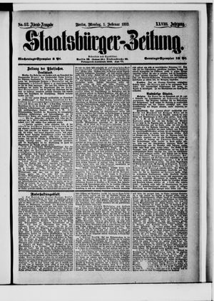 Staatsbürger-Zeitung on Feb 1, 1892