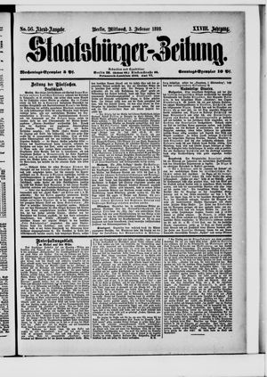 Staatsbürger-Zeitung on Feb 3, 1892