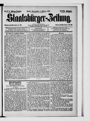 Staatsbürger-Zeitung on Feb 4, 1892