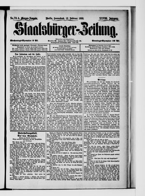Staatsbürger-Zeitung on Feb 13, 1892