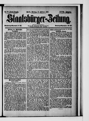 Staatsbürger-Zeitung on Feb 15, 1892