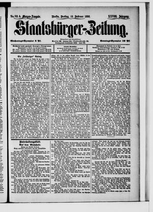 Staatsbürger-Zeitung on Feb 19, 1892