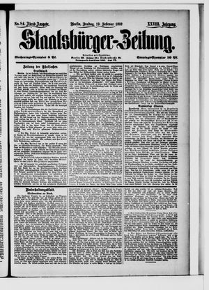 Staatsbürger-Zeitung on Feb 19, 1892