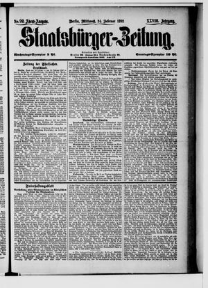 Staatsbürger-Zeitung on Feb 24, 1892