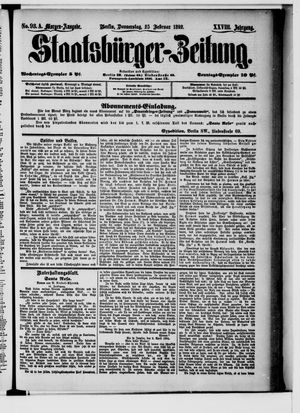 Staatsbürger-Zeitung on Feb 25, 1892