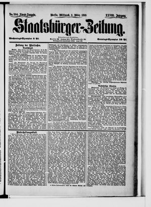 Staatsbürger-Zeitung on Mar 2, 1892