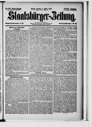 Staatsbürger-Zeitung on Mar 4, 1892
