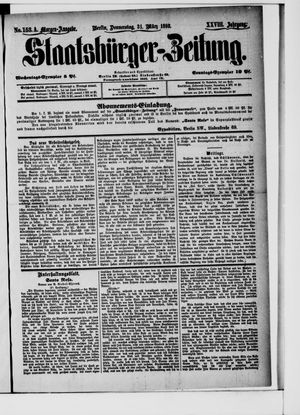 Staatsbürger-Zeitung on Mar 31, 1892