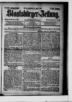 Staatsbürger-Zeitung on Apr 23, 1892