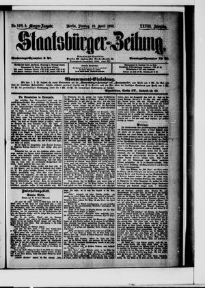 Staatsbürger-Zeitung on Apr 26, 1892