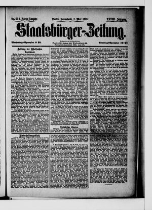 Staatsbürger-Zeitung vom 07.05.1892