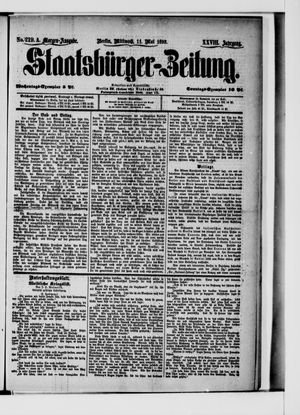 Staatsbürger-Zeitung on May 11, 1892