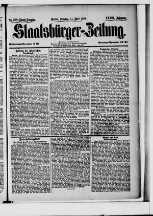 Staatsbürger-Zeitung on May 17, 1892