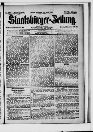 Staatsbürger-Zeitung on May 18, 1892