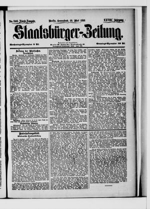 Staatsbürger-Zeitung on May 28, 1892