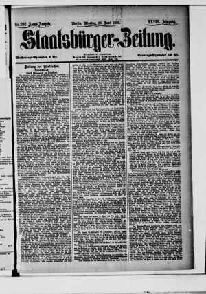 Staatsbürger-Zeitung vom 20.06.1892
