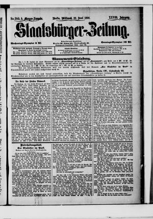 Staatsbürger-Zeitung on Jun 22, 1892