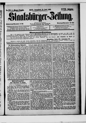 Staatsbürger-Zeitung vom 25.06.1892