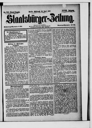 Staatsbürger-Zeitung vom 29.06.1892