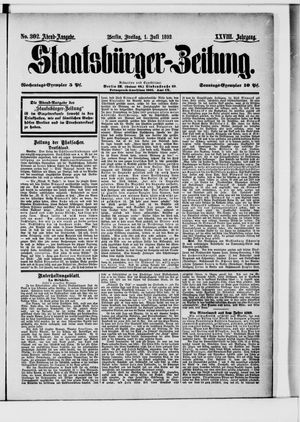 Staatsbürger-Zeitung vom 01.07.1892