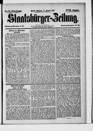 Staatsbürger-Zeitung vom 15.08.1892