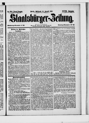 Staatsbürger-Zeitung vom 24.08.1892