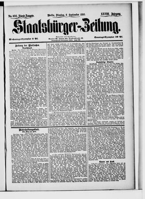Staatsbürger-Zeitung vom 06.09.1892