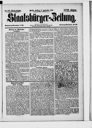 Staatsbürger-Zeitung on Sep 9, 1892
