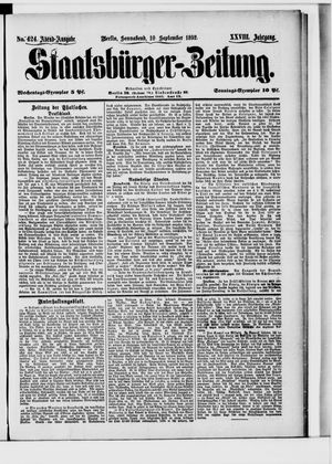 Staatsbürger-Zeitung on Sep 10, 1892