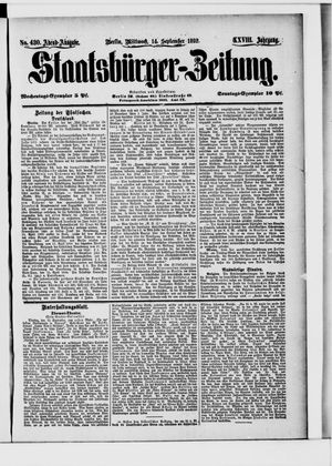 Staatsbürger-Zeitung vom 14.09.1892