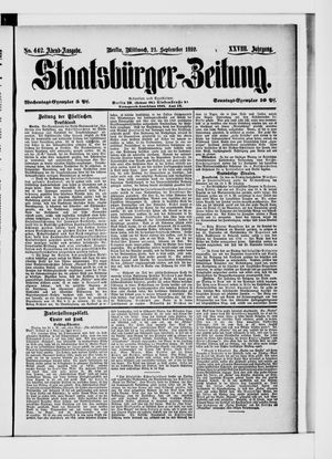 Staatsbürger-Zeitung vom 21.09.1892