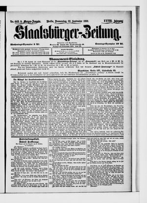 Staatsbürger-Zeitung vom 22.09.1892