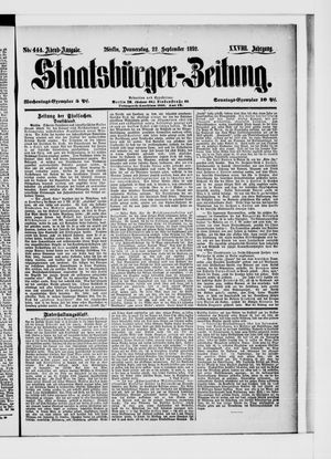 Staatsbürger-Zeitung vom 22.09.1892