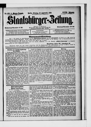 Staatsbürger-Zeitung vom 27.09.1892