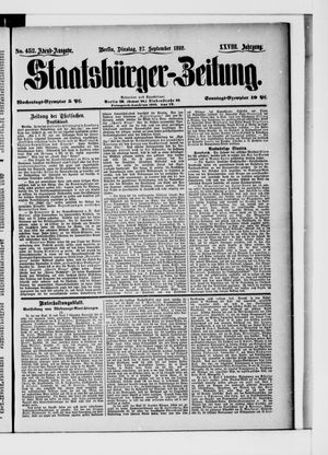 Staatsbürger-Zeitung vom 27.09.1892